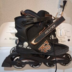 K2 Exo Size 9US Black and Orange Inline Skates Rollerblades